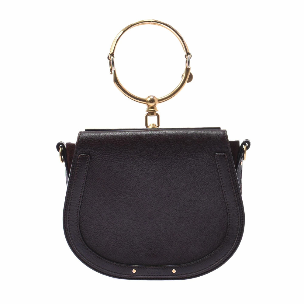 Chloe Nile Bracelet Bag Shoulder Brown Calfskin